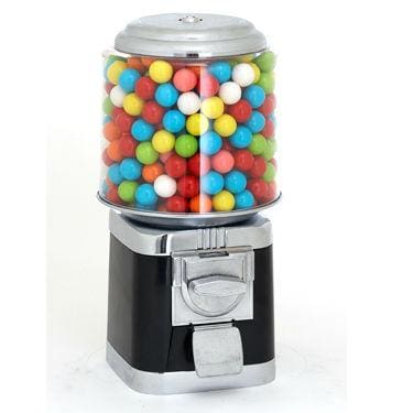 Classic White 15 Gumball Machine with Stand/Gumballs