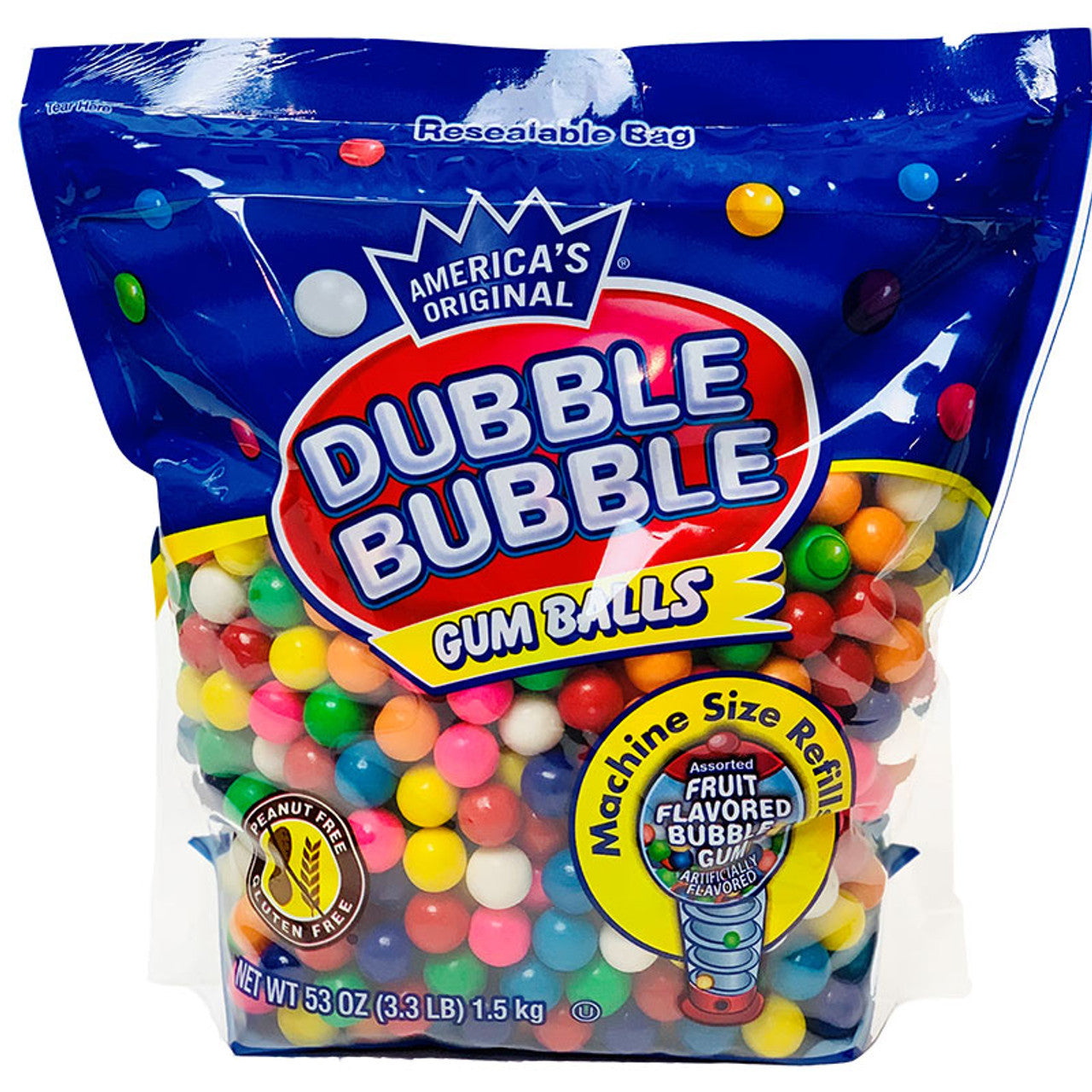 Dubble Bubble Gumballs 53 Oz Resealable Bag Gumball Machine Warehouse 6043